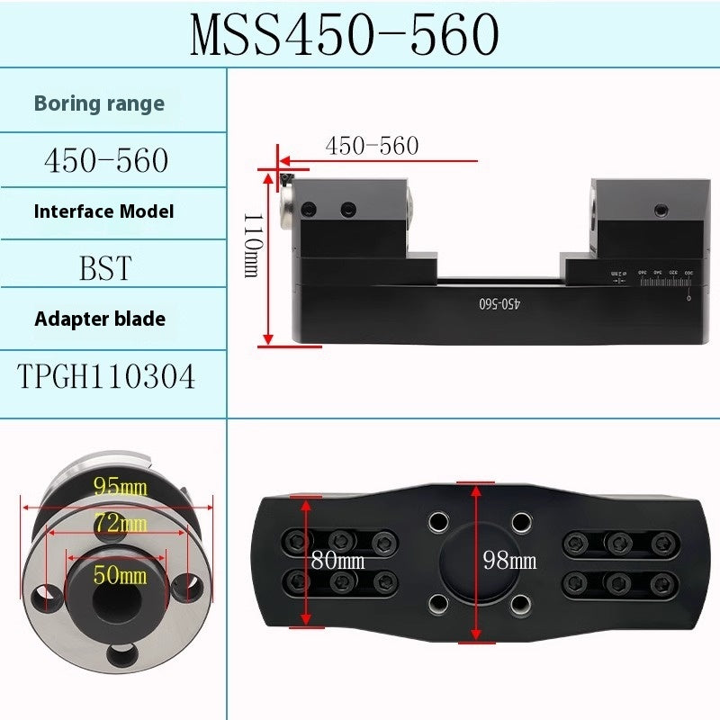 1074-Machining Center Adjustable Heavy Duty Large Bore Fine Adjustment Fine Boring Bars 200-1200 Bridge Type BST Boring Bars BT50 Shandong Denso Pricision Tools Co.,Ltd.
